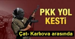 Teröristler Çat-Karlıova karayolunu kesti