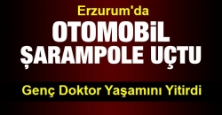 Erzurum'da otomobil devrildi