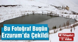Erzurum'da soğuk hava göleti dondurdu!