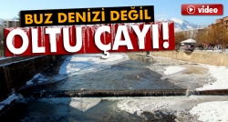 Oltu Çayı'ndan buz akıyor