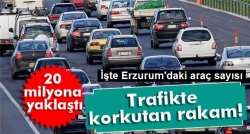 İşte Erzurum'daki araç sayısı!