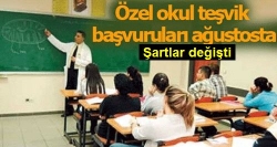 Özel okula teşvikte değişen şartlar