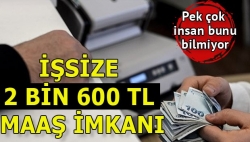 İşsize 2 bin 600 TL maaş imkanı!