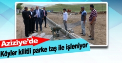 Aziziye’de köyler kilitli parke taş ile işleniyor