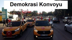 Taksilerin demokrasi konvoyu!