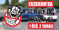 Horasan’da trafik kazası: 1 ölü, 2 yaralı