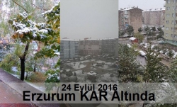 Erzurum’a kar yağdı.