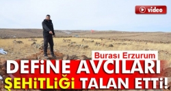 Define avcıları şehitliği talan etti