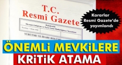 Atama kararları Resmi Gazete’de