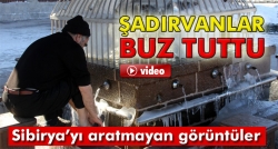 Erzurum’da şadırvanlar buz tuttu!