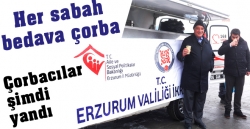 Erzurum Valiliğince vatandaşlara ücretsiz çorba dağıtılıyor