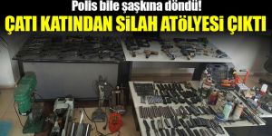 Evinin çatı katına silah atölyesi kurdu