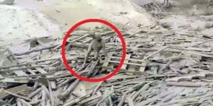 Çamur selinden kurtulan kadın