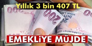 Yıllık 3 bin 407 TL