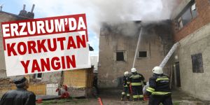 Erzurum'da metruk binada yangın
