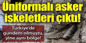 Üniformalı asker iskeletleri bulundu