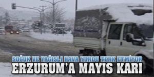 Erzurum'a Mayıs Karı