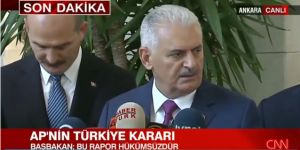 Başbakan Yıldırım'dan son dakika AP'nin Türkiye kararına tepki
