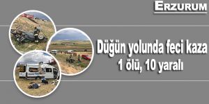 Düğün yolunda feci kaza: 1 ölü, 10 yaralı