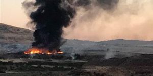 Kilis'te askeri personelin kaldığı konteynerlerde yangın