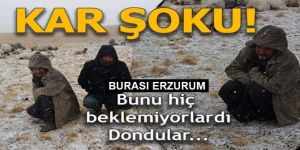 Erzurum’un yüksek kesimlerine kar yağdı