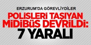 Polisleri Taşıyan Midibüs Devrildi: 7 Yaralı