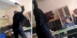 Okulda tepki çeken görüntüye flaş gözaltı