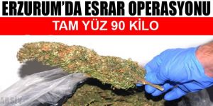 Erzurum’da 190 kilogram esrar ele geçirildi