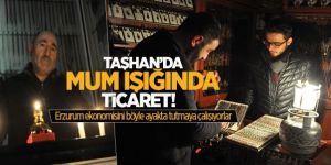 Tarihi Taşhan'da 'mum ışığında' ticaret