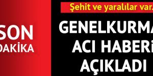 Genelkurmay acı haberi açıkladı: 8 asker şehit, 13 asker yaralı