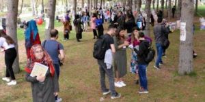 Kampüsteki ağaçlara 1500 kitap astılar