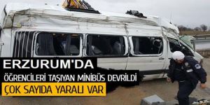 Öğrenci Taşıyan Minibüs Devrildi: 14 Yaralı