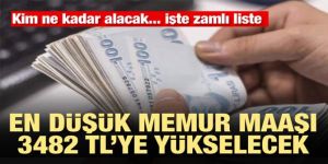En düşük memur maaşı 3482 TL’ye yükselecek