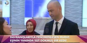 MasterChef Murat eşinin yanında süt dökmüş kediye döndü!