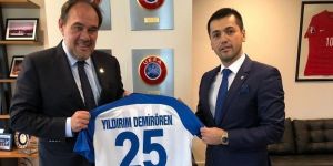 Erzurumspor yöneticileri Demirören'le görüştü