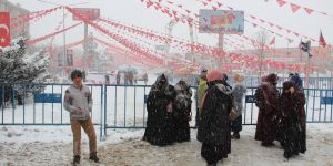 Erzurum kar altında Cumhurbaşkanı Erdoğan'ı bekliyor