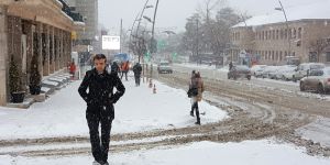 Erzurum’dan karlı 1 Nisan şakası