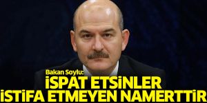 Soylu: İspat etsinler, istifa etmeyen namerttir