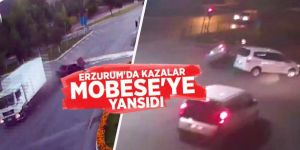 Erzurum'da Trafik Kazaları Kameraya Yansıdı