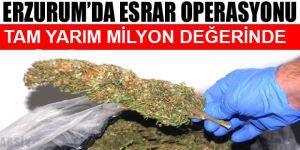 Erzurum'da yarım milyon liralık reçine esrar ele geçirildi