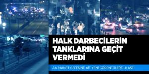 Darbeci askerlere yardıma giden tankı önüne yatıp durdurdular