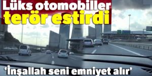 TEM Otoyolu'nda lüks otomobillerin 'makas' yarışı kamerada