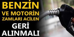 Palandöken: “Benzin ve motorin zamları geri alınmalı”