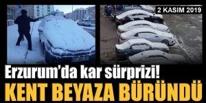 Erzurum’da kar sürprizi