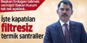 Bakan Kurum: 5 termik santral tamamen, 1'i kısmen kapatıldı