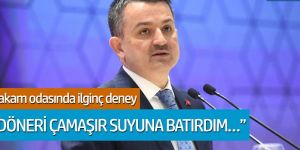 Bakan Pakdemirli: "Döneri çamaşır suyuna batırdım, rengi değişmedi"