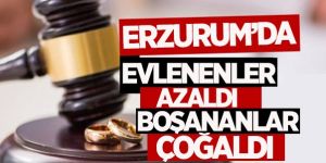 Erzurum’da evlenen azaldı boşanma arttı!