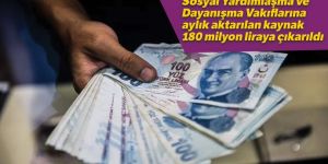 Sosyal Yardımlaşma ve Dayanışma Vakıflarına ayrılan kaynak 180 milyon liraya çıkarıldı