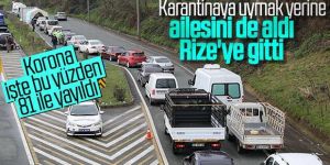 Karantinadan kaçıp Rize'ye giden hasta yakalandı
