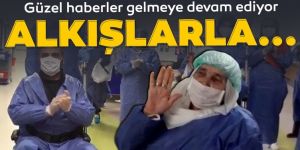 Erzurum'da Korona virüs tedavisi tamamlanan 15 hasta alkışlarla taburcu oldu